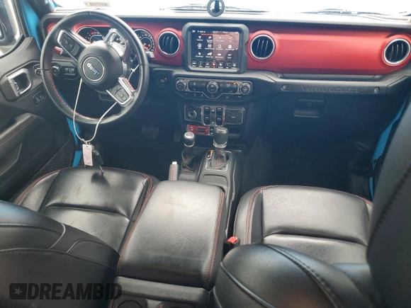 2021 Jeep Wrangler Unlimited Rubicon with VIN 1C4JJXFM4MW617635, listed as a Copart auction lot 58956205 with 52,995 mi miles and Salvage title. Bid and sale history available at DreamBid. Image 8.