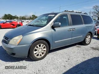 2007 Kia Sedona EX with VIN KNDMB233076166751, listed as a Copart auction lot 50443565 with 216,592 mi miles and Salvage Title. Bid and sale history available at carsss.com. Image 1.