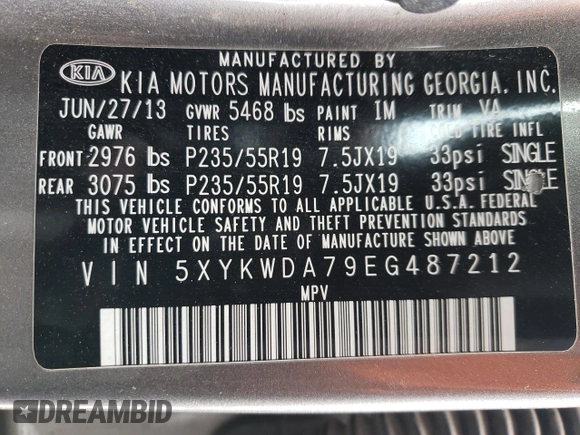 2014 Kia Sorento SX with VIN 5XYKWDA79EG487212, listed as a Copart auction lot 51246185 with 115,373 mi miles and Salvage Title. Bid and sale history available at carsss.com. Image 13.