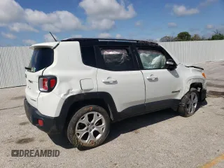 2016 Jeep Renegade Limited with VIN ZACCJBDT7GPC71488, listed as a Copart auction lot 54675825 with 147,737 mi miles and Salvage title. Bid and sale history available at DreamBid. Image 3.
