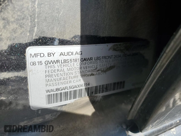 2016 Audi S4 Premium Plus z VIN WAUBGAFL5GA006714, wystawiony jako Copart lot #55401595 z przebiegiem 97 475 mil mil oraz Czysty tytuł • Clean title. Historia ofert i sprzedaży dostępna na DreamBid. Obrazek 12.