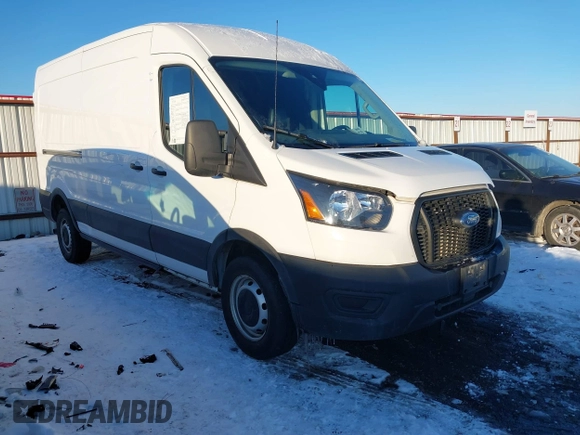 2023 Ford Transit Cargo with VIN 1FTBR1C81PKA63841, listed as a IAAI auction lot 41582275 with 33,915 mi miles and . Bid and sale history available at DreamBid. Image 1.