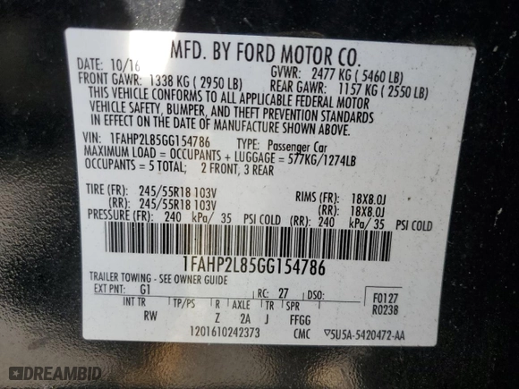 2016 Ford Police Interceptor Sedan with VIN 1FAHP2L85GG154786, listed as a Copart auction lot 80074324 with 93,905 mi miles and Clean Title. Bid and sale history available at carsss.com. Image 12.