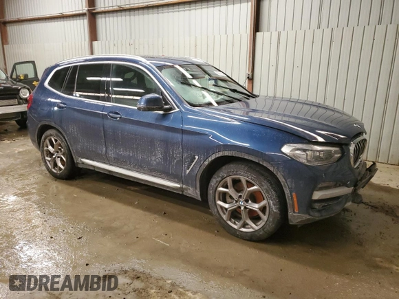 2021 BMW X3 xDrive30i with VIN 5UXTY5C01M9H92516, listed as a Copart auction lot 45997665 with Not Provided miles and Salvage Title. Bid and sale history available at DreamBid. Image 4.