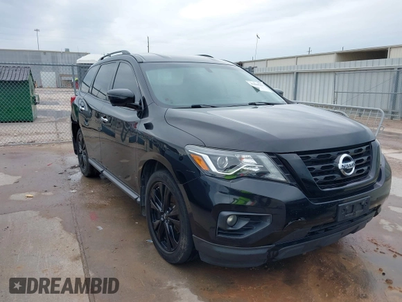 2018 Nissan Pathfinder SV with VIN 5N1DR2MN8JC649677, listed as a IAAI auction lot 41864365 with 104,475 mi miles. Bid and sale history available at carsss.com. Image 1.