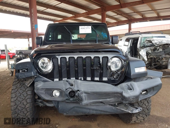 2019 Jeep Wrangler Unlimited Sport S with VIN 1C4HJXDN2KW630780, listed as a IAAI auction lot 41817573 with 56,113 mi miles and . Bid and sale history available at DreamBid. Image 12.