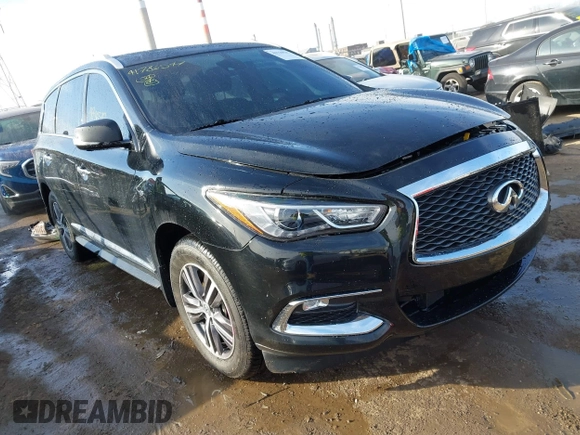 2019 Infiniti QX60 LUXE with VIN 5N1DL0MN4KC549132, listed as a IAAI auction lot 41786547 with 125,631 mi miles. Bid and sale history available at carsss.com. Image 1.