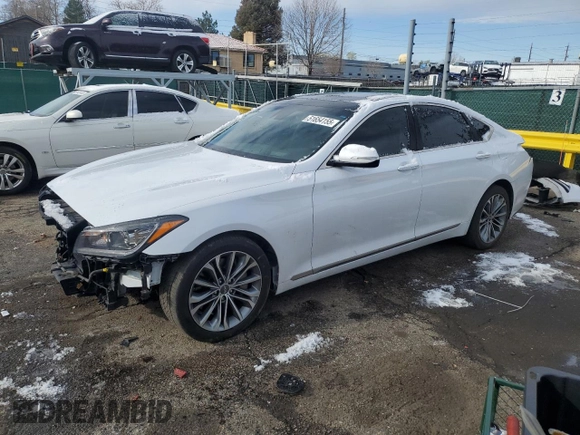 2015 Hyundai Genesis 3.8L with VIN KMHGN4JE8FU097477, listed as a Copart auction lot 51654155 with 74,358 mi miles and Salvage Title. Bid and sale history available at carsss.com. Image 1.