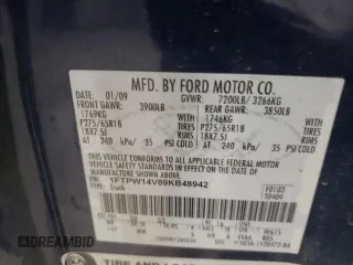 2009 Ford F-150 XL with VIN 1FTPW14V89KB48942, listed as a Copart auction lot 48943945 with 135,989 mi miles and Salvage Title. Bid and sale history available at carsss.com. Image 12.