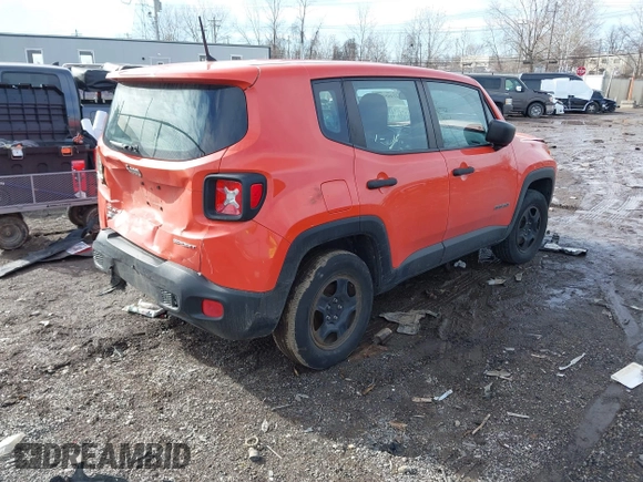 2017 Jeep Renegade Sport with VIN ZACCJBAB6HPG14546, listed as a IAAI auction lot 41488025 with 93,043 mi miles and . Bid and sale history available at carsss.com. Image 4.