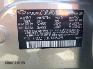 2018 Hyundai Santa Fe 2.4L with VIN 5NMZT3LB2JH076298, listed as a Copart auction lot 63461435 with 79,881 mi miles and Salvage title. Bid and sale history available at DreamBid. Image 13.