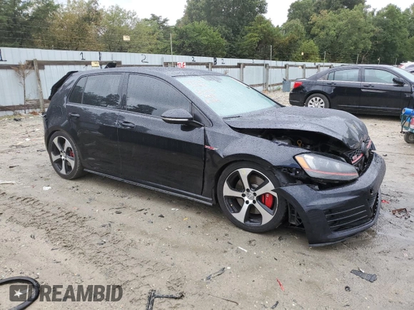 2017 Volkswagen Golf GTI S with VIN 3VW447AUXHM016583, listed as a Copart auction lot 71047254 with 0 mi miles and Salvage Title. Bid and sale history available at carsss.com. Image 4.