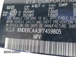 2023 Kia Seltos EX z VIN KNDERCAA3P7459805, wystawiony jako IAAI lot #42192832 z przebiegiem 11 833 mil mil oraz . Historia ofert i sprzedaży dostępna na DreamBid. Obrazek 9.