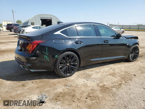 2021 Cadillac CT5 Luxury with VIN 1G6DW5RK2M0117864, listed as a Copart auction lot 71296614 with 50,185 mi miles and Salvage title. Bid and sale history available at DreamBid. Image 3.