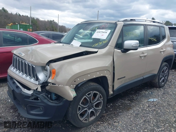 2016 Jeep Renegade Limited with VIN ZACCJBDT1GPC67646, listed as a IAAI auction lot 41875416 with 146,233 mi miles and . Bid and sale history available at DreamBid. Image 18.