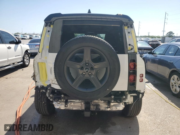 2024 Land Rover Defender X-Dynamic SE with VIN SALE27EUXR2289502, listed as a Copart auction lot 51872275 with 7,556 mi miles and Salvage title. Bid and sale history available at DreamBid. Image 6.