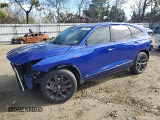 2023 Acura MDX w/A-Spec Package with VIN 5J8YE1H02PL001112, listed as a Copart auction lot 49320085 with 22,907 mi miles and Salvage Title. Bid and sale history available at carsss.com. Image 1.