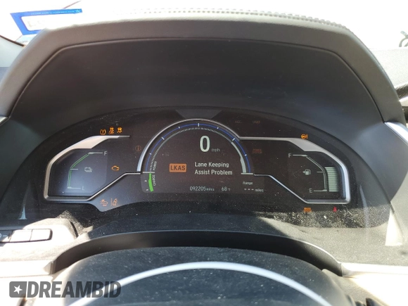 2018 Honda Clarity Plug-In Hybrid Touring with VIN JHMZC5F39JC000297, listed as a Copart auction lot 62656174 with 92,205 mi miles and Salvage Title. Bid and sale history available at carsss.com. Image 9.