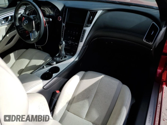 2017 Infiniti Q60 Red Sport 400 with VIN JN1FV7EL3HM701520, listed as a Copart auction lot 57169565 with 103,761 mi miles and Salvage title. Bid and sale history available at DreamBid. Image 8.