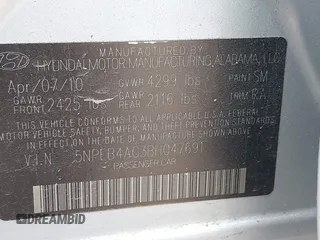 2011 Hyundai Sonata GLS with VIN 5NPEB4AC3BH047691, listed as a IAAI auction lot 42140930 with 99,696 mi miles and . Bid and sale history available at carsss.com. Image 9.