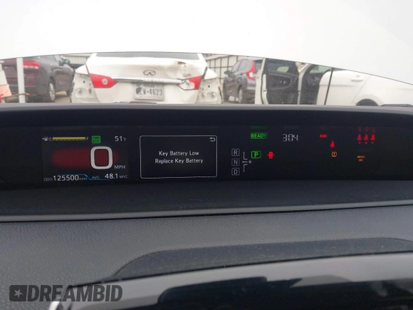 2018 Toyota Prius Two with VIN JTDKARFU7J3549201, listed as a IAAI auction lot 41589765 with 125,500 mi miles. Bid and sale history available at carsss.com. Image 7.