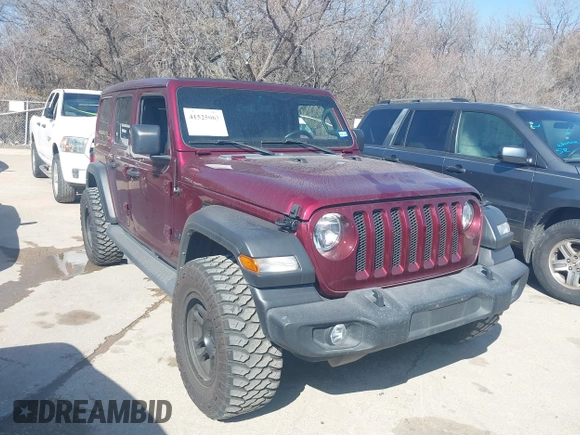 2022 Jeep Wrangler Unlimited High Tide with VIN 1C4HJXDG1NW119356, listed as a IAAI auction lot 41525063 with 18,025 mi miles and . Bid and sale history available at DreamBid. Image 1.
