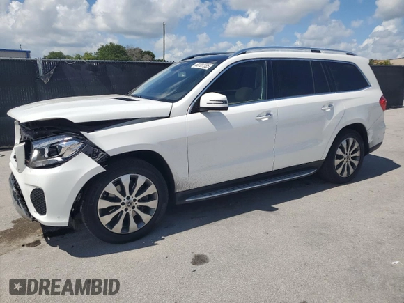 2017 Mercedes-Benz GLS 450 with VIN 4JGDF6EE7HA977726, listed as a Copart auction lot 60707555 with 117,993 mi miles and Salvage title. Bid and sale history available at DreamBid. Image 1.