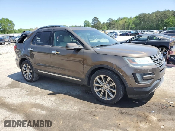 2016 Ford Explorer Limited with VIN 1FM5K7F88GGB15657, listed as a Copart auction lot 52747395 with 164,096 mi miles and Salvage Title. Bid and sale history available at DreamBid. Image 4.