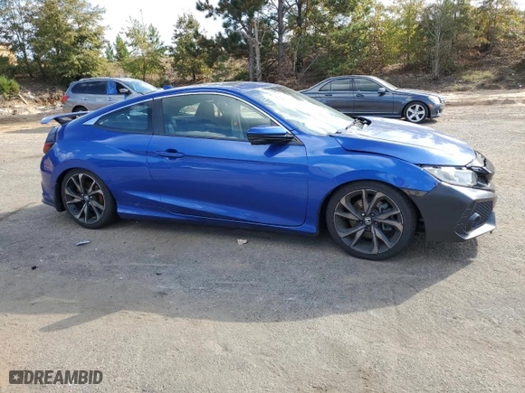 2019 Honda Civic Si Coupe with VIN 2HGFC3A55KH755349, listed as a Copart auction lot 76500384 with 0 mi miles and Salvage Title. Bid and sale history available at carsss.com. Image 4.