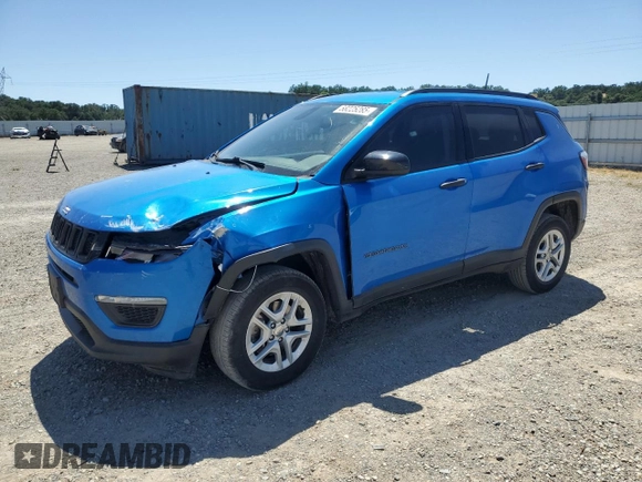 2018 Jeep Compass Sport with VIN 3C4NJDAB7JT373681, listed as a Copart auction lot 58225285 with 95,542 mi miles and Salvage title. Bid and sale history available at DreamBid. Image 1.