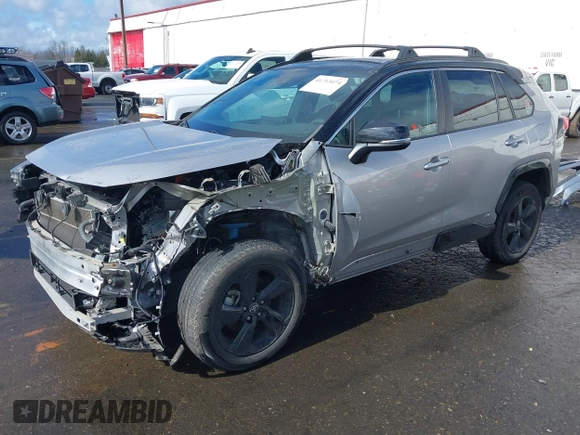 2021 Toyota RAV4 Hybrid XSE with VIN 4T3E6RFV1MU057532, listed as a IAAI auction lot 41713474 with 22,164 mi miles. Bid and sale history available at carsss.com. Image 2.