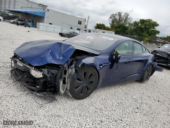 2023 Tesla Model S with VIN 5YJSA1E58PF498685, listed as a Copart auction lot 41690475 with 0 mi miles and Salvage Title. Bid and sale history available at carsss.com. Image 1.