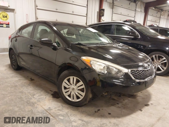 2016 Kia Forte LX with VIN KNAFK4A61G5523911, listed as a IAAI auction lot 41259147 with 114,740 mi miles. Bid and sale history available at carsss.com. Image 1.
