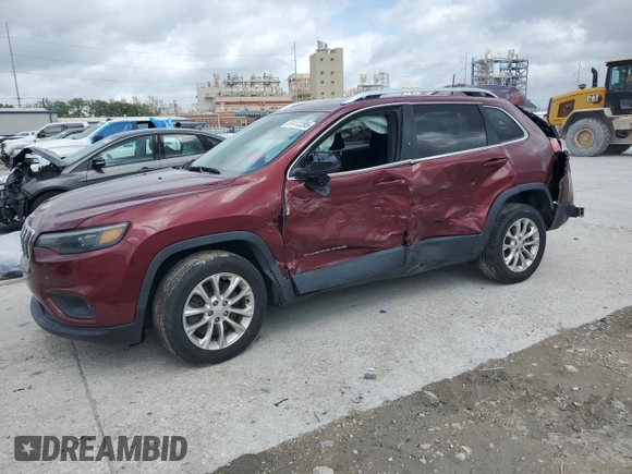 2019 Jeep Cherokee Latitude with VIN 1C4PJLCB8KD357724, listed as a Copart auction lot 51412395 with 0 mi miles and Salvage Title. Bid and sale history available at carsss.com. Image 1.