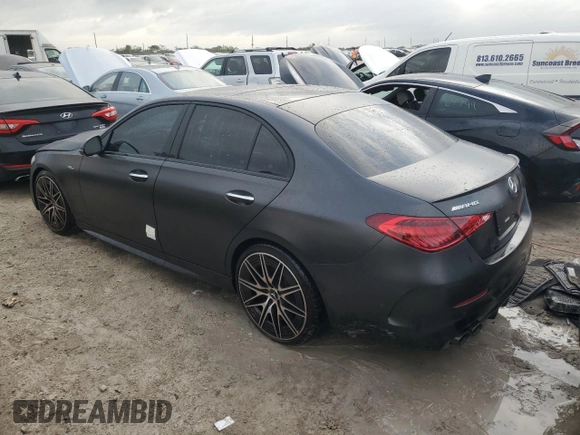 2024 Mercedes-Benz C 43 AMG with VIN W1KAF8HB5RR194188, listed as a Copart auction lot 77616334 with Not provided miles and Non repairable. Bid and sale history available at DreamBid. Image 2.