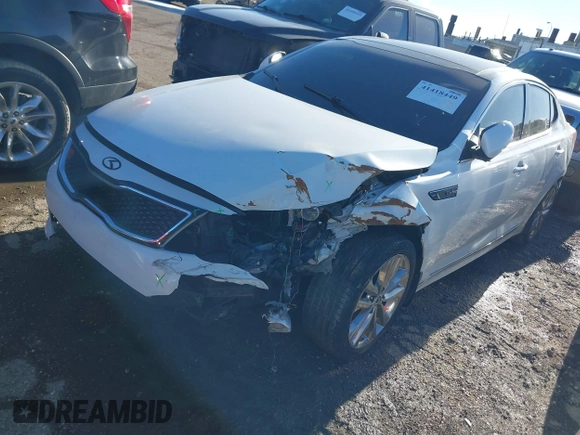 2014 Kia Optima SXL Turbo with VIN 5XXGR4A61EG343260, listed as a IAAI auction lot 41418449 with 133,555 mi miles and . Bid and sale history available at DreamBid. Image 2.