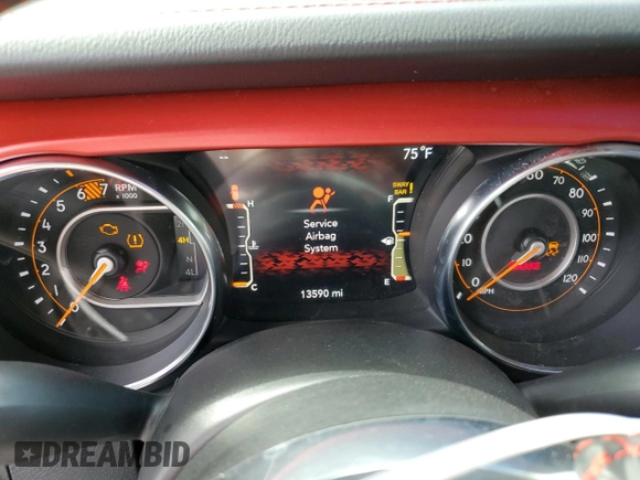 2023 Jeep Wrangler Rubicon with VIN 1C4HJXCGXPW545938, listed as a Copart auction lot 73939634 with 13,590 mi miles and Salvage title. Bid and sale history available at DreamBid. Image 9.