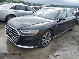 2021 Audi A8 with VIN WAU8EAF89MN008174, listed as a Copart auction lot 53485044 with 10,135 mi miles and Salvage Title. Bid and sale history available at carsss.com. Image 1.