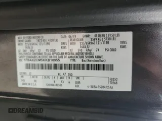 2019 Ford Transit Passenger XL with VIN 1FBAX2CM5KKB18955, listed as a Copart auction lot 48041645 with 65,430 mi miles and Salvage Title. Bid and sale history available at carsss.com. Image 12.