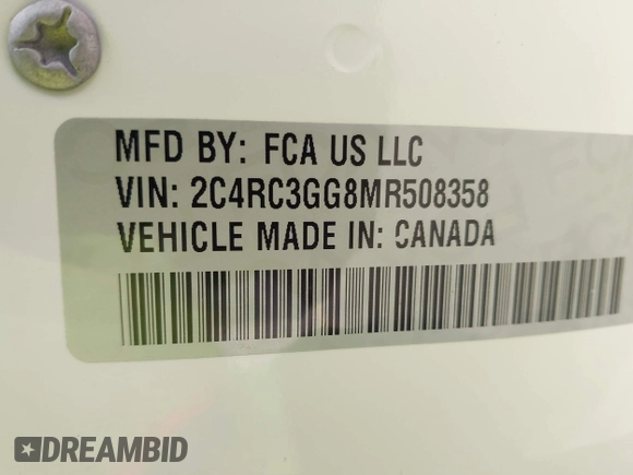 2021 Chrysler Pacifica Limited with VIN 2C4RC3GG8MR508358, listed as a IAAI auction lot 42470026 with 94,040 mi miles and . Bid and sale history available at DreamBid. Image 9.
