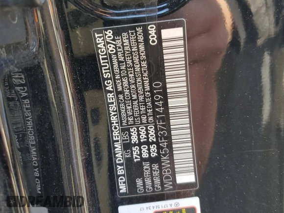 2007 Mercedes-Benz SLK 280 with VIN WDBWK54F37F144910, listed as a Copart auction lot 49929415 with 85,246 mi miles and Clean title. Bid and sale history available at DreamBid. Image 12.