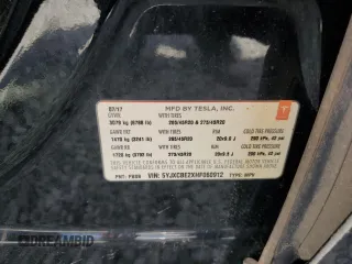 2017 Tesla Model X 90D z VIN 5YJXCBE2XHF060912, wystawiony jako Copart lot #55286205 z przebiegiem Nie podano mil oraz Szkoda całkowita • Salvage title. Historia ofert i sprzedaży dostępna na DreamBid. Obrazek 13.