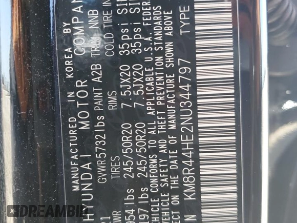 2022 Hyundai Palisade SEL z VIN KM8R44HE2NU344797, wystawiony jako Copart lot #52989805 z przebiegiem 79 107 mil mil oraz Szkoda całkowita • Salvage title. Historia ofert i sprzedaży dostępna na DreamBid. Obrazek 13.