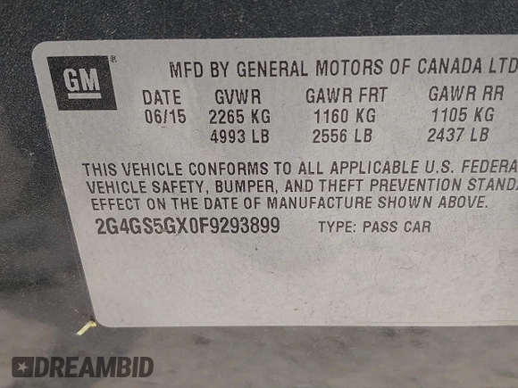 2015 Buick Regal Premium II with VIN 2G4GS5GX0F9293899, listed as a IAAI auction lot 42147558 with 30,880 mi miles and . Bid and sale history available at DreamBid. Image 9.