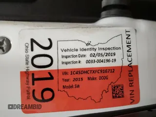 2015 Dodge Durango R/T with VIN 1C4SDHCTXFC916712, listed as a Copart auction lot 87113784 with 120,950 mi miles and Salvage Title. Bid and sale history available at DreamBid. Image 13.
