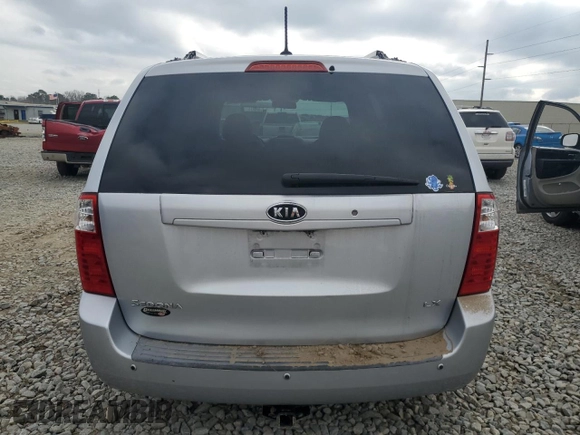 2009 Kia Sedona LX with VIN KNDMB233196314313, listed as a Copart auction lot 44050935 with 187,297 mi miles and Salvage Title. Bid and sale history available at carsss.com. Image 6.