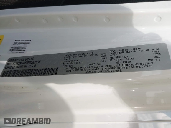 2021 Jeep Wrangler Unlimited Willys с VIN 1C4HJXDN6MW527896, выставлен на аукционе IAAI как лот 42289722 с пробегом 76 800 миль миль и . История ставок и продаж доступна на DreamBid. Изображение 9.