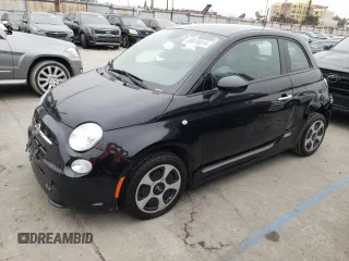 2013 FIAT 500e with VIN 3C3CFFGE7DT712695, listed as a Copart auction lot 87768005 with 43,490 mi miles and Salvage Title. Bid and sale history available at carsss.com. Image 1.