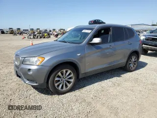 2013 BMW X3 xDrive28i with VIN 5UXWX9C51D0A28673, listed as a Copart auction lot 46947165 with 157,987 mi miles and Clean Title. Bid and sale history available at carsss.com. Image 1.