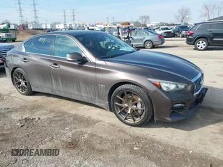 2014 Infiniti Q50 Hybrid Sport with VIN JN1AV7AR7EM703030, listed as a IAAI auction lot 41661844 with 128,202 mi miles. Bid and sale history available at carsss.com. Image 1.